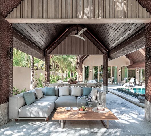 JOALI BEING Well Living Spaces Two Bedroom Wellbeing Beach Residence Outdoor Living Area